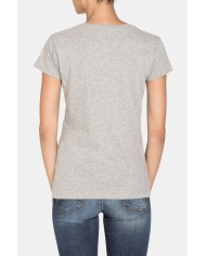 T SHIRT GIROCOLLO CON STAMPA IN JERSEY SLUB. Vestibilità slim.