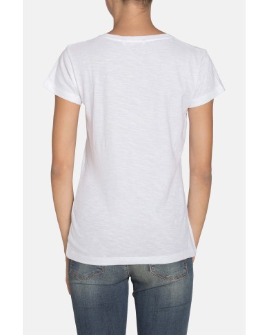 T SHIRT GIROCOLLO CON STAMPA IN JERSEY SLUB. Vestibilità slim.