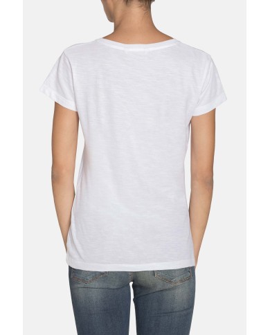 T SHIRT GIROCOLLO CON STAMPA IN JERSEY SLUB. Vestibilità slim.