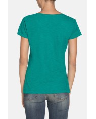 T SHIRT GIROCOLLO CON STAMPA IN JERSEY SLUB. Vestibilità slim.