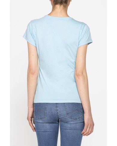 T-SHIRT GIROCOLLO CON STAMPA MODA IN JERSEY DI COTONE