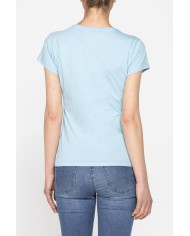 T-SHIRT GIROCOLLO CON STAMPA MODA IN JERSEY DI COTONE