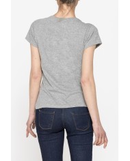 T-SHIRT GIROCOLLO CON STAMPA MODA IN JERSEY DI COTONE