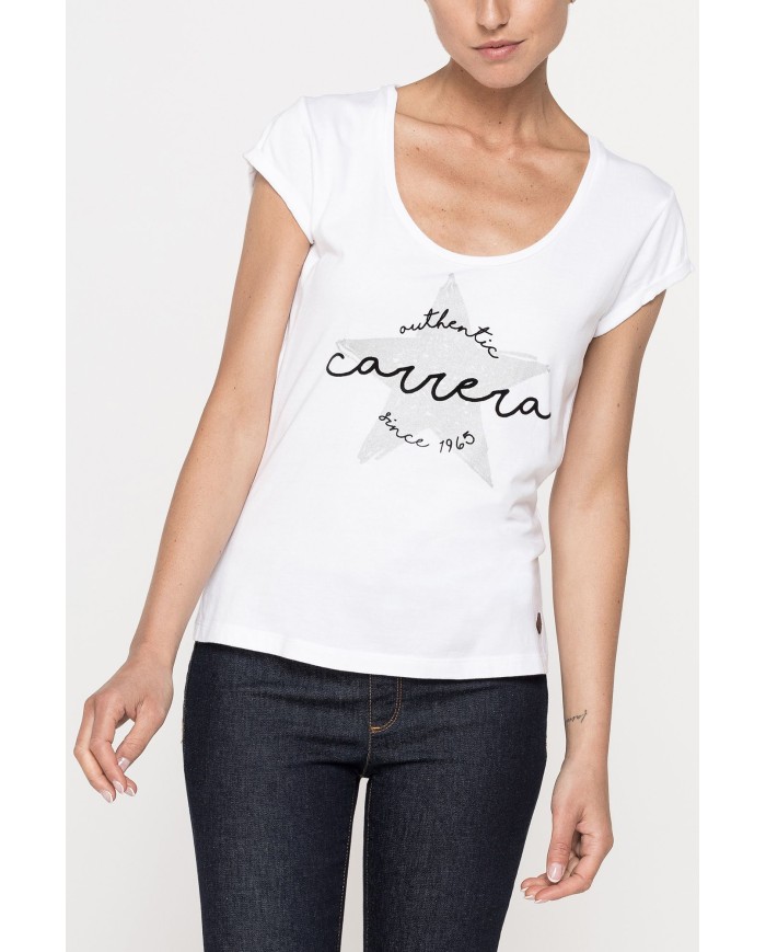 T-SHIRT GIROCOLLO  IN JERSEY MISTO COTONE