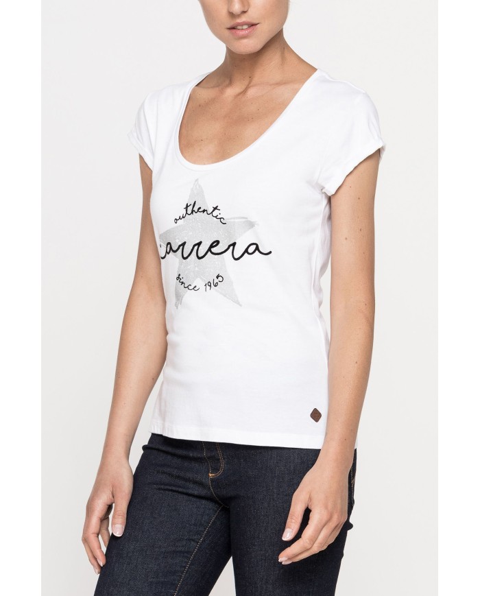 T-SHIRT GIROCOLLO  IN JERSEY MISTO COTONE