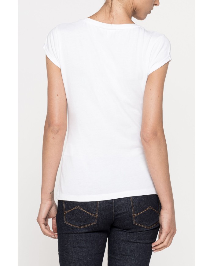 T-SHIRT GIROCOLLO  IN JERSEY MISTO COTONE