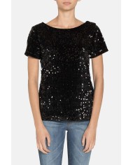 T-SHIRT IN TESSUTO PAILLETTE. Vestibilità slim.