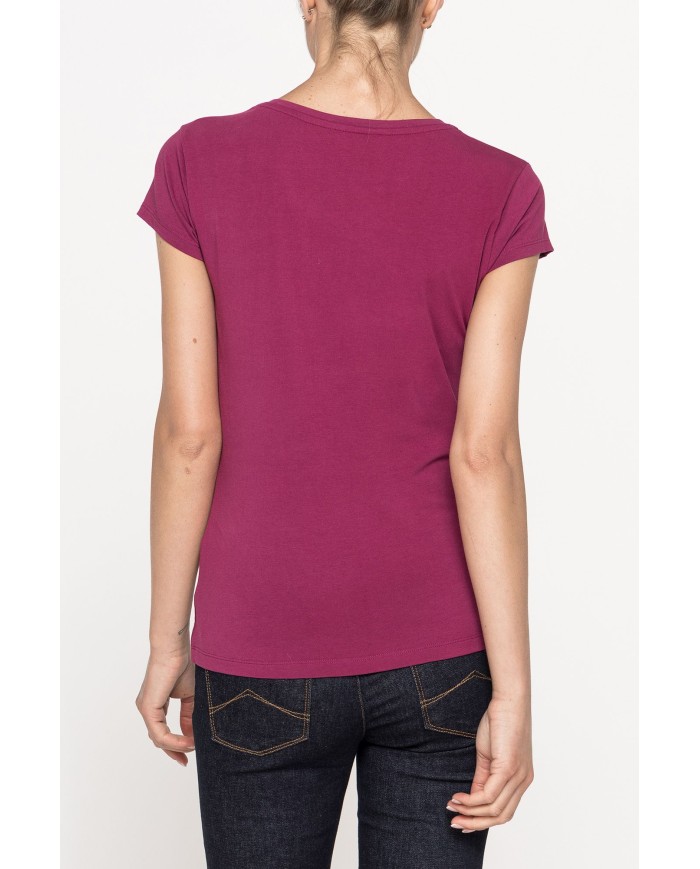 T-SHIRT GIROCOLLO IN JERSEY STRETCH DI COTONE