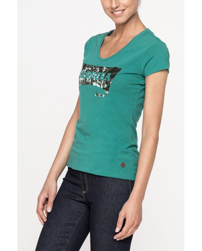 T-SHIRT GIROCOLLO IN JERSEY STRETCH DI COTONE