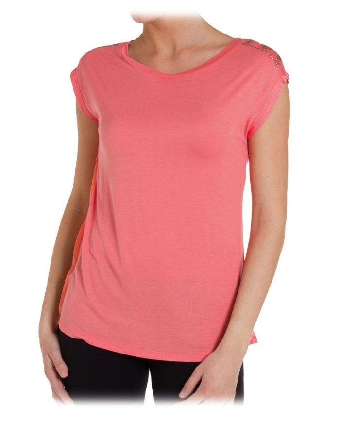 T-SHIRT JERSEY VISCOSA E CHIFFON POLIESTERE