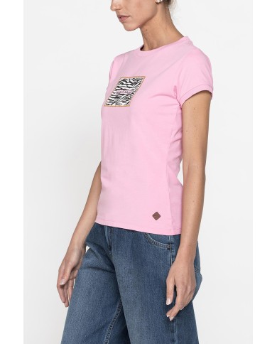 T-SHIRT GIROCOLLO CON STAMPA CARRERA IN TESSUTO JERSEY DI COTONE