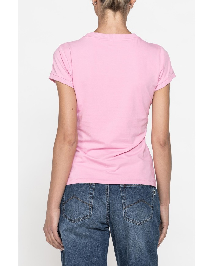 T-SHIRT GIROCOLLO CON STAMPA CARRERA IN TESSUTO JERSEY DI COTONE