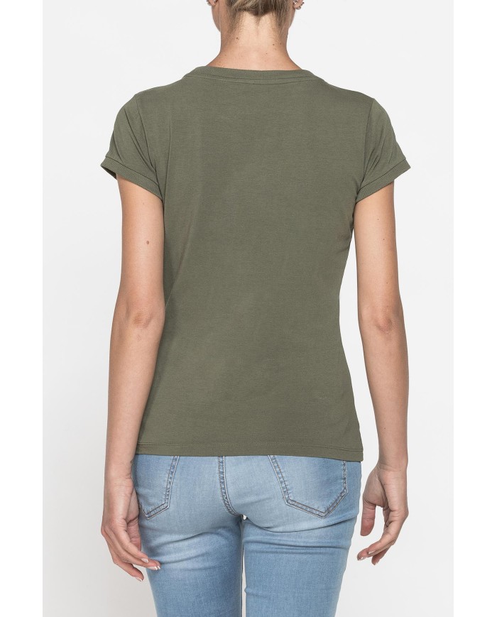 T-SHIRT GIROCOLLO CON STAMPA CARRERA IN TESSUTO JERSEY DI COTONE