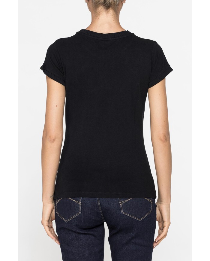 T-SHIRT GIROCOLLO CON STAMPA CARRERA IN TESSUTO JERSEY DI COTONE