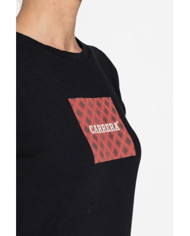 T-SHIRT GIROCOLLO CON STAMPA CARRERA IN TESSUTO JERSEY DI COTONE