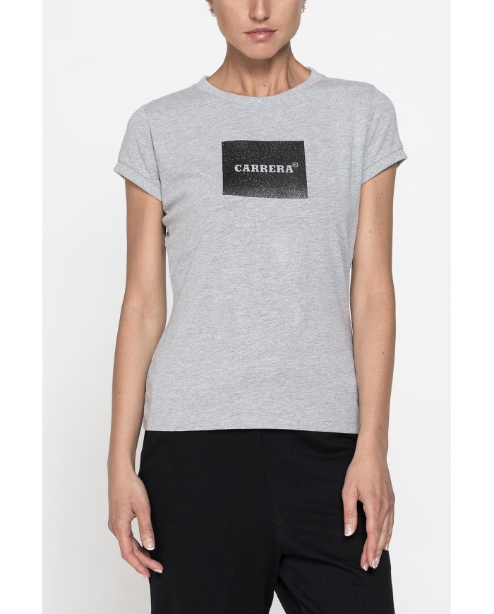 T-SHIRT GIROCOLLO CON STAMPA CARRERA IN TESSUTO JERSEY DI COTONE