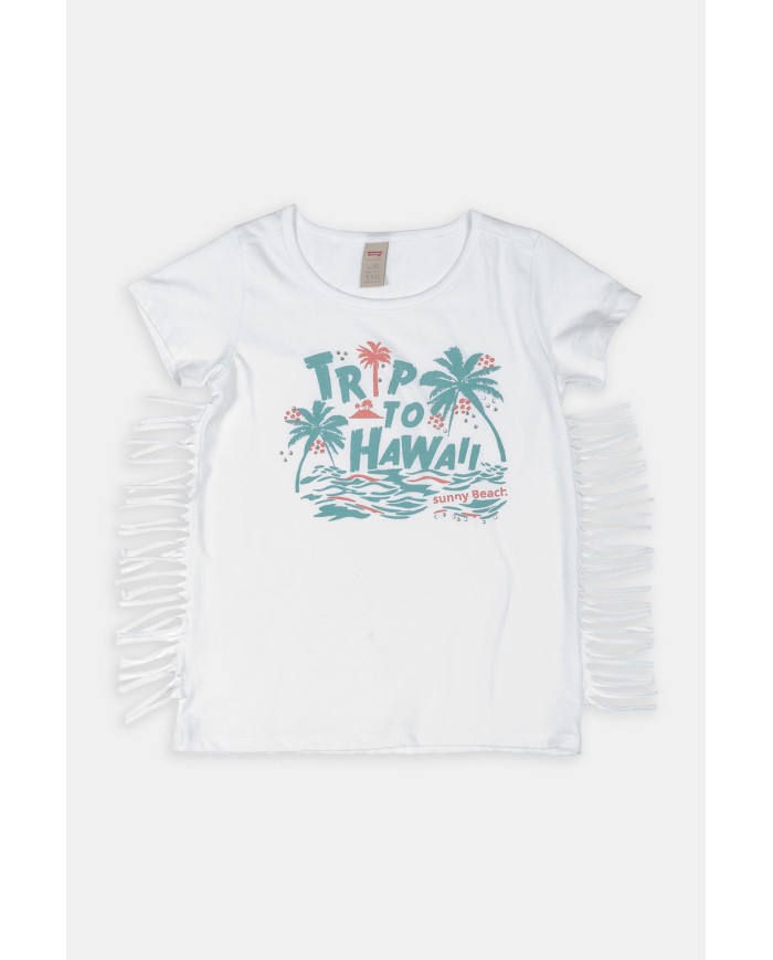 T-SHIRT GIROCOLLO IN JERSEY MISTO COTONE. Vestibilità regolare.