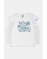 T-SHIRT GIROCOLLO IN JERSEY MISTO COTONE. Vestibilità regolare.