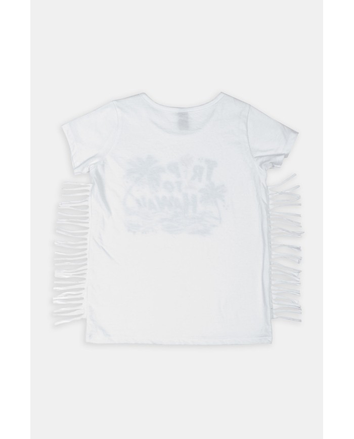 T-SHIRT GIROCOLLO IN JERSEY MISTO COTONE. Vestibilità regolare.