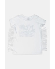 T-SHIRT GIROCOLLO IN JERSEY MISTO COTONE. Vestibilità regolare.