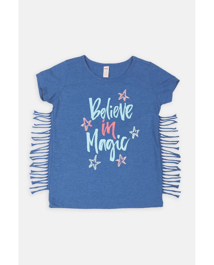 T-SHIRT GIROCOLLO IN JERSEY MISTO COTONE. Vestibilità regolare.