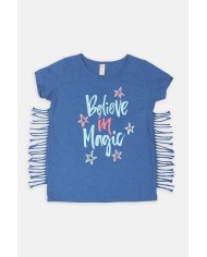 T-SHIRT GIROCOLLO IN JERSEY MISTO COTONE. Vestibilità regolare.