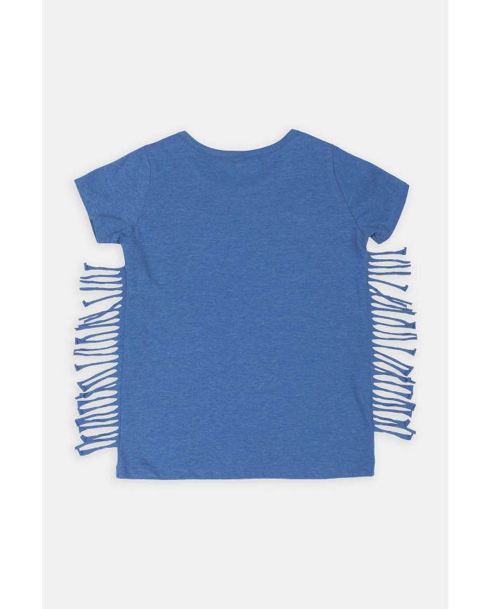 T-SHIRT GIROCOLLO IN JERSEY MISTO COTONE. Vestibilità regolare.