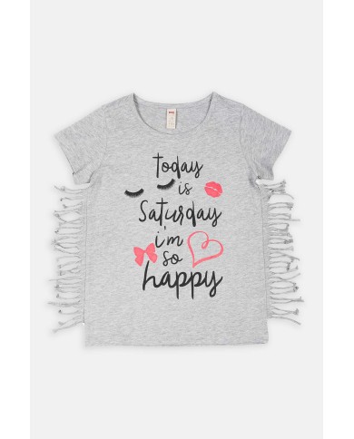 T-SHIRT GIROCOLLO IN JERSEY MISTO COTONE. Vestibilità regolare.