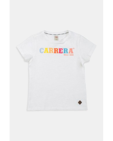 T-SHIRT GIROCOLLO CON SCRITTA CARRERA IN JERSEY SLUB DI COTONE