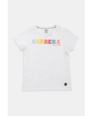 T-SHIRT GIROCOLLO CON SCRITTA CARRERA IN JERSEY SLUB DI COTONE