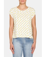 T-SHIRT A MANICA CORTA IN TESSUTO VISCOSA A FANTASIA.