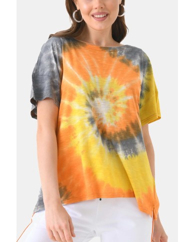 T-SHIRT GIRCOLLO TIE-DYE A MANICA CORTA