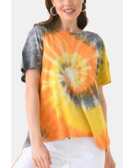 T-SHIRT GIRCOLLO TIE-DYE A MANICA CORTA