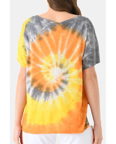 T-SHIRT GIRCOLLO TIE-DYE A MANICA CORTA