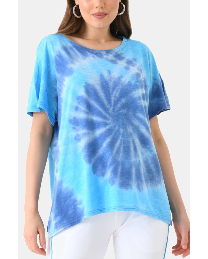 T-SHIRT GIRCOLLO TIE-DYE A MANICA CORTA
