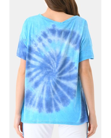 T-SHIRT GIRCOLLO TIE-DYE A MANICA CORTA