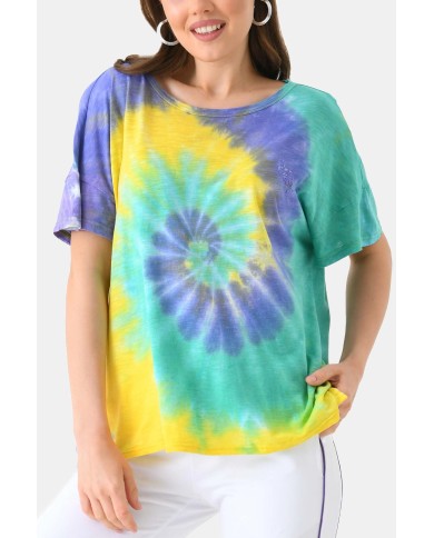 T-SHIRT GIRCOLLO TIE-DYE A MANICA CORTA