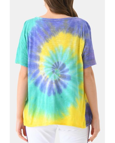 T-SHIRT GIRCOLLO TIE-DYE A MANICA CORTA