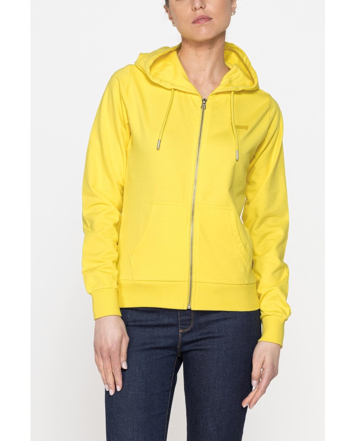 FELPA CAPPUCCIO CON ZIP IN TESSUTO FRENCH TERRY DI COTONE.