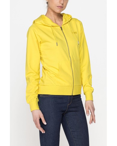 FELPA CAPPUCCIO CON ZIP IN TESSUTO FRENCH TERRY DI COTONE.