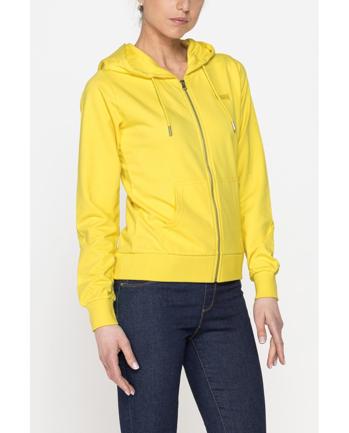 FELPA CAPPUCCIO CON ZIP IN TESSUTO FRENCH TERRY DI COTONE.