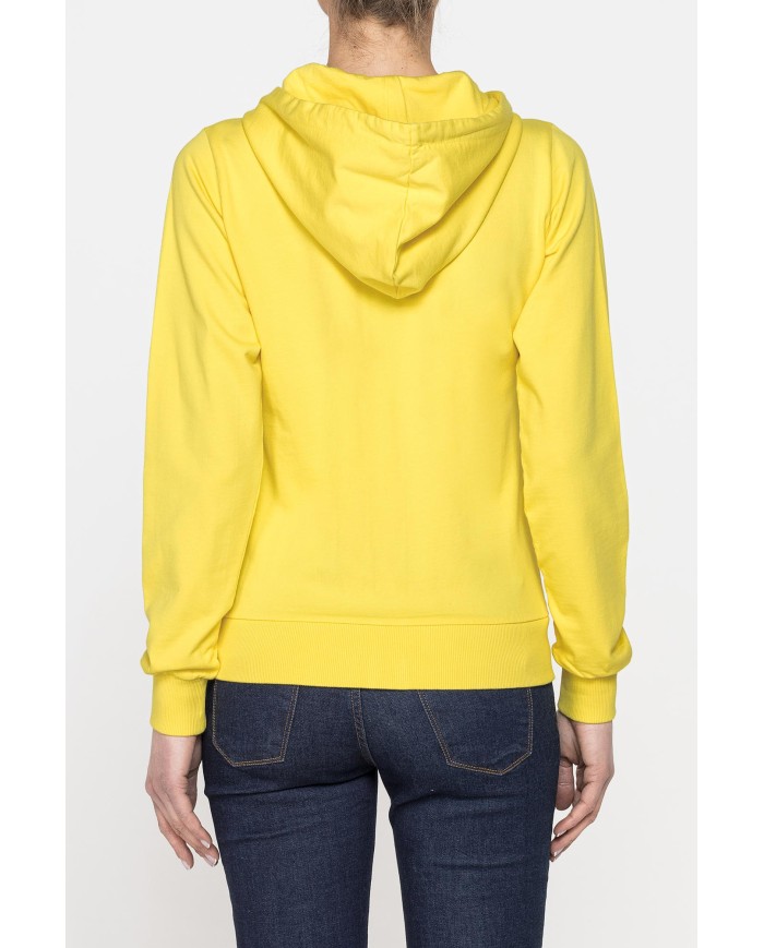 FELPA CAPPUCCIO CON ZIP IN TESSUTO FRENCH TERRY DI COTONE.