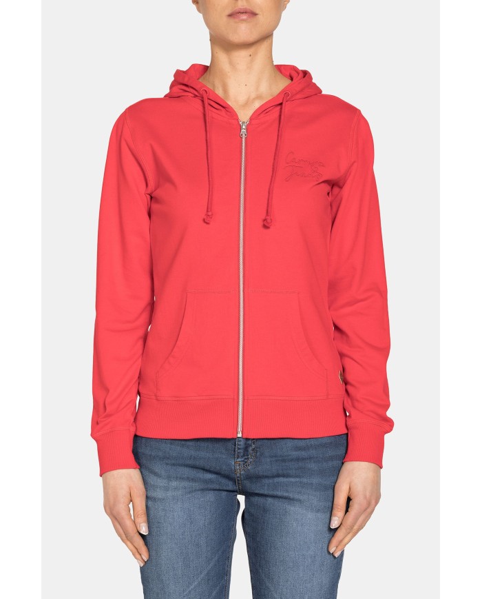 FELPA CAPPUCCIO CON ZIP IN TESSUTO FRENCH TERRY DI COTONE.