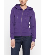 FELPA CAPPUCCIO CON ZIP IN TESSUTO FRENCH TERRY DI COTONE.