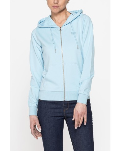 FELPA CAPPUCCIO CON ZIP IN TESSUTO FRENCH TERRY DI COTONE.