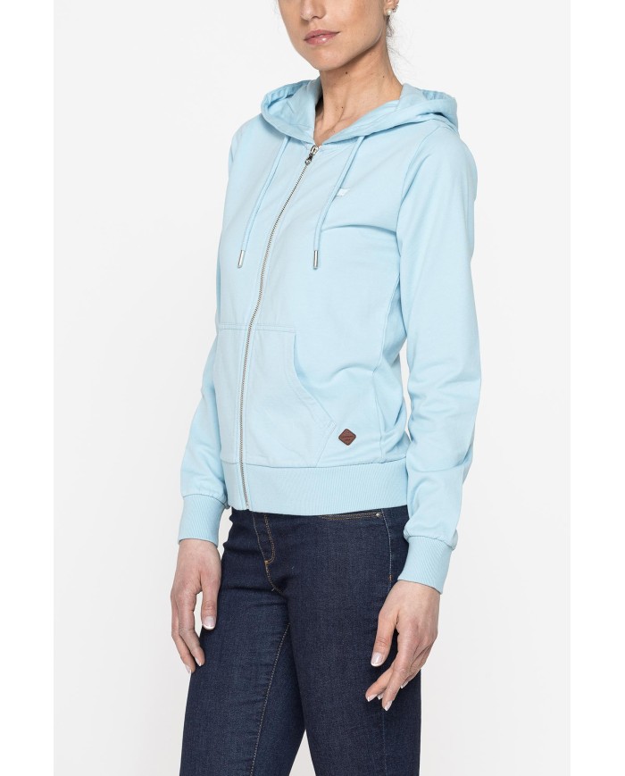 FELPA CAPPUCCIO CON ZIP IN TESSUTO FRENCH TERRY DI COTONE.