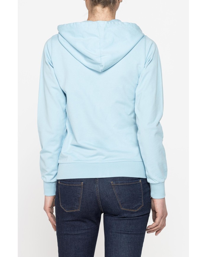 FELPA CAPPUCCIO CON ZIP IN TESSUTO FRENCH TERRY DI COTONE.