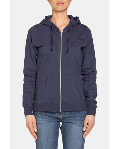 FELPA CAPPUCCIO CON ZIP IN TESSUTO FRENCH TERRY DI COTONE.