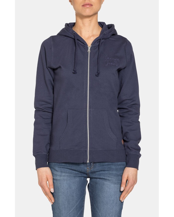 FELPA CAPPUCCIO CON ZIP IN TESSUTO FRENCH TERRY DI COTONE.