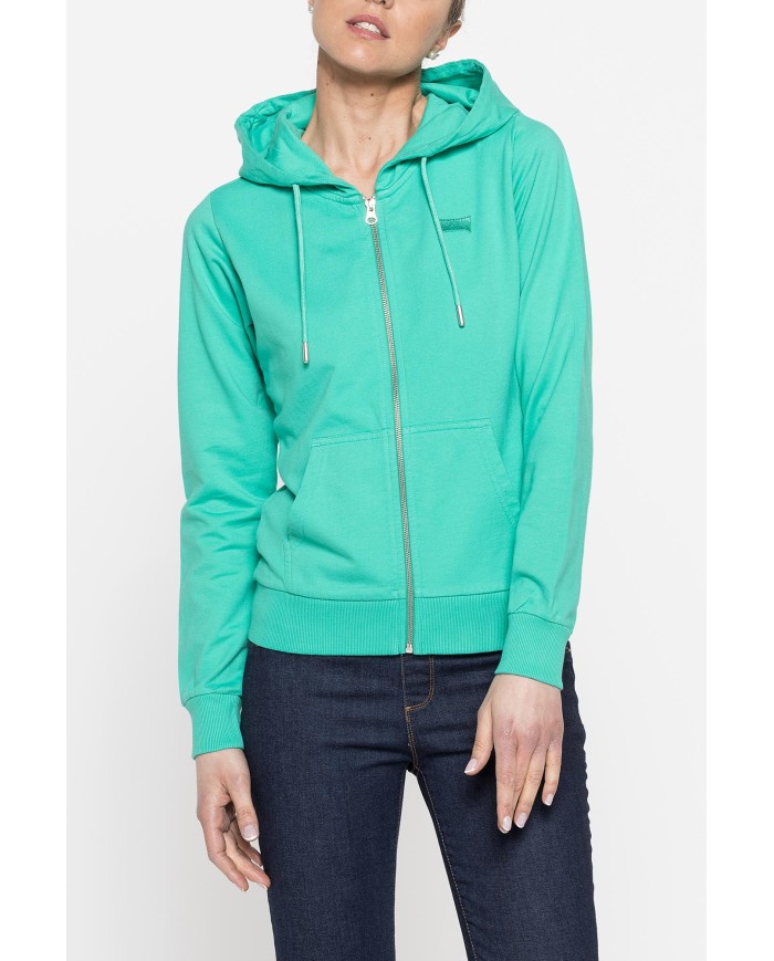 FELPA CAPPUCCIO CON ZIP IN TESSUTO FRENCH TERRY DI COTONE.